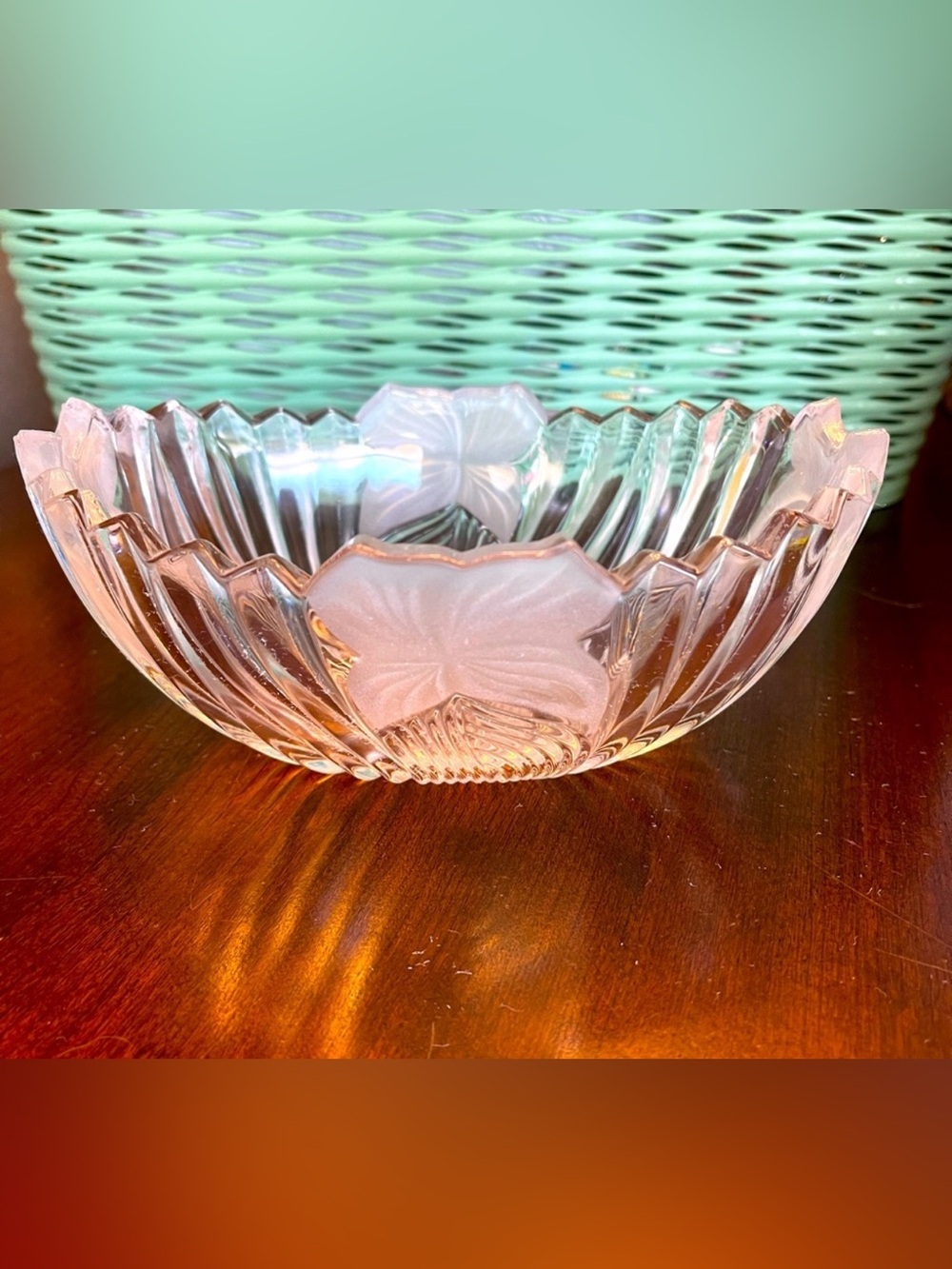 SALE MIKASA Oval Crystal Candy Nut Dish Deep Cut Ridges Scalloped